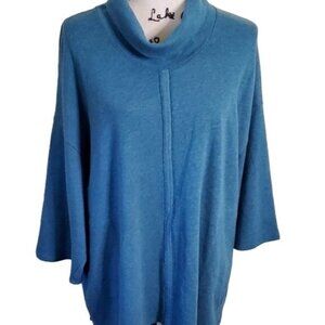 J. Jill Pure Jill Teal Cowl Neck Dolman 3/4 Sleeve Lagonlook Sweater Size MP